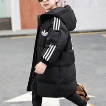 Childrens anti-season down clothes mid-length fashion mens fashion mens childrens clothing girls long after a knee and cap winter clothing deficit