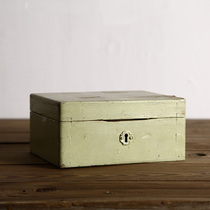 Germany amoy antique wooden box light green solid wood storage box vintage literary retro home decoration collection