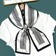 шарф 丝巾小长条女百搭春秋款洋气时尚飘带细窄围巾长方巾披肩秋季外搭