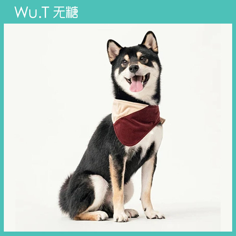 Dog Collar American Pehom Corduroy Soft and Comfortable Saliva Towel Scarf Small and Medium Pet Collar