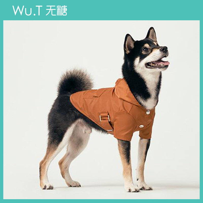 Dog Raincoat American Pehom Waterproof Windproof Warm Shiba Inu Border Collie Pet Cat and Dog Coat Windbreaker