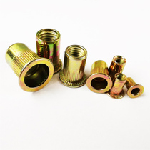 Jiuli flat head rivet nut Rivet cap column rivet nut Color zinc plated knurled rivet nut M3~M12