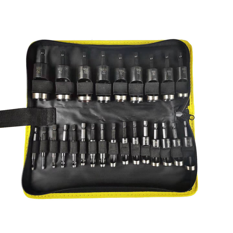 Long Force 25 Pieces Electric Belt Punch Suit Electric Drill Style Puncher Punch Hole Instrumental Leather Driller Cardboard Flush