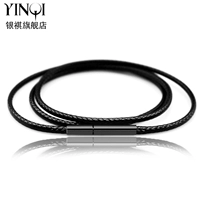 银祺 Черное ожерелье из шнура, подвеска, ремешок подходит для мужчин и женщин