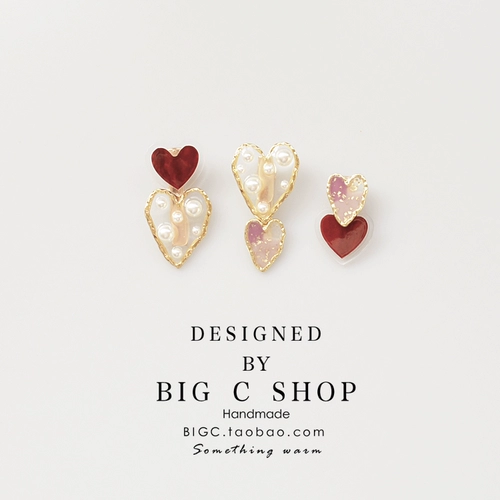 Элегантная красная заколка для волос из жемчуга, универсальный аксессуар для волос