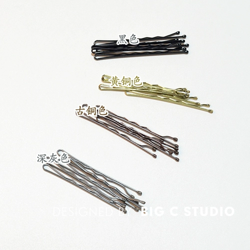 Базовая волнистая безвредная универсальная заколка для волос, черная челка