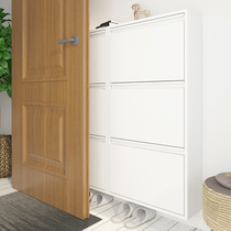 Steel ultra-thin shoe cabinet 15cm large capacity tipping bucket home wall shoe cabinet modern simple metal door porch cabinet