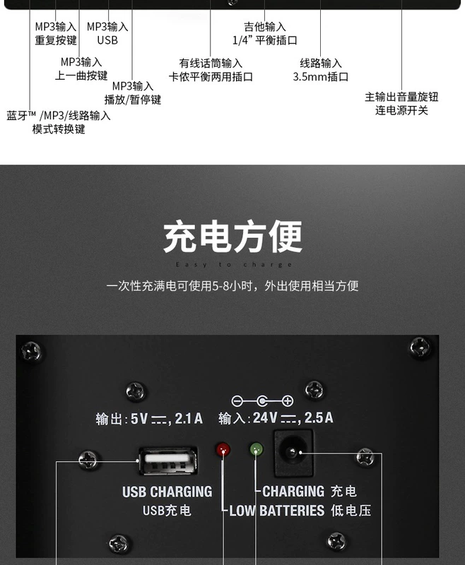 Loa Roland Roland WPA-1 Loa Bluetooth cầm tay Loa Street Road Show Square Dance Pull Bar Sound - Loa loa loa samsung mx t40