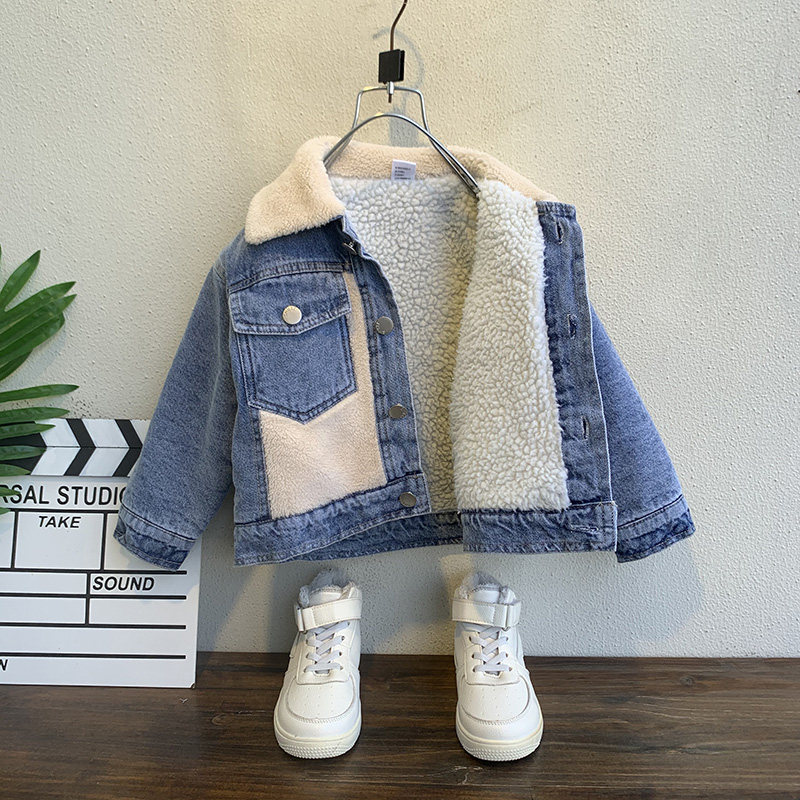 Male baby autumn coat new children's suit foreign style small boy spring and autumn long sleeve jeans lapel coat tide