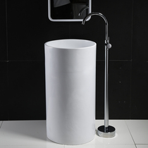  Column basin wash basin integrated round basin artificial stone balcony bathroom wash basin hotel small apartment basin