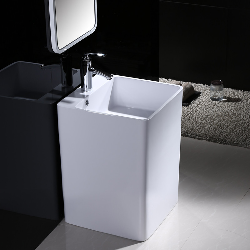 Kindergarten children's column basin wash basin one-piece floor-standing basin artificial stone balcony powder room mini basin