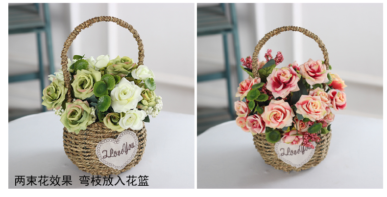 Hoa hồng giả hoa giả hoa lụa hoa phòng khách trang trí hoa trang trí hoa trang trí hoa cưới tường cắm hoa hàng loạt - Hoa nhân tạo / Cây / Trái cây hoa giả để bàn