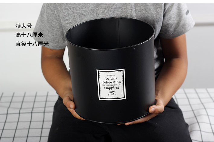 Đen tin xô nhân tạo hoa chậu hoa giỏ hoa INS Bắc Âu gió sắt phụ kiện - Vase / Bồn hoa & Kệ chậu cây để bàn