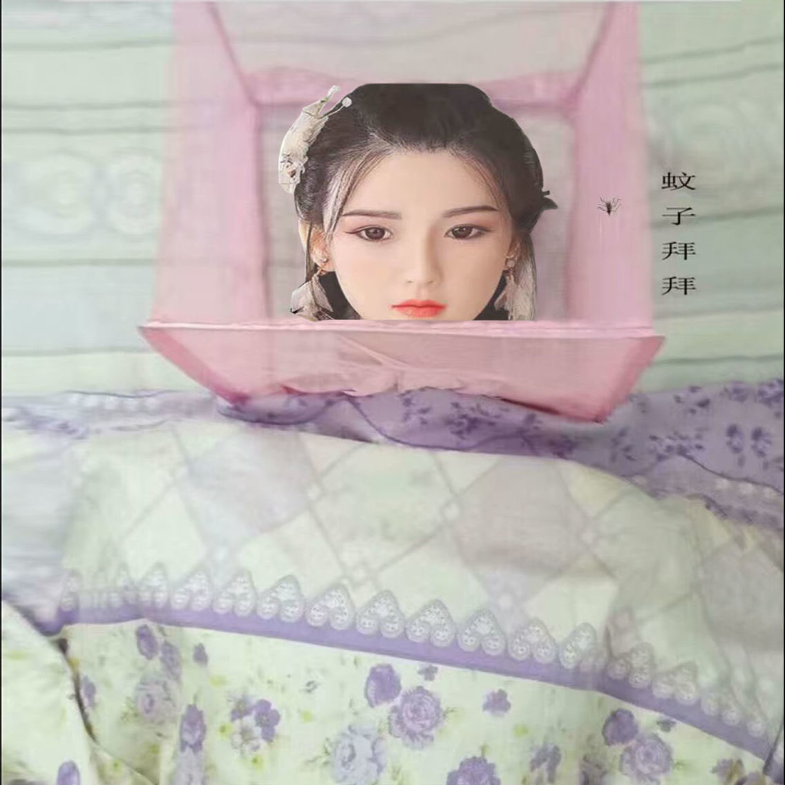 Sleeping dedicated to folding single-person men and women's common encryption veil for the mini-net head anti-mosquito head