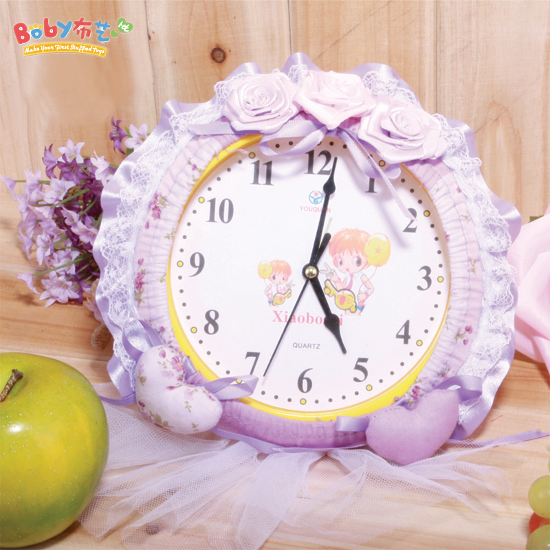 Hand sewn self-making creative home wall-mounted decoration multi-treasure double heart lace living room hanging bell handmade cloth art diy material bag