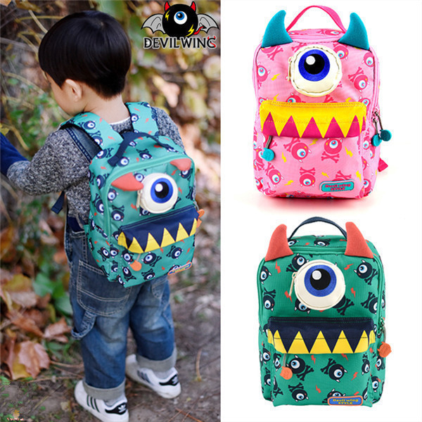 DEVILWING Korea little devil children's kindergarten school bag girl 1-3 years old male baby anti-loss backpack tide