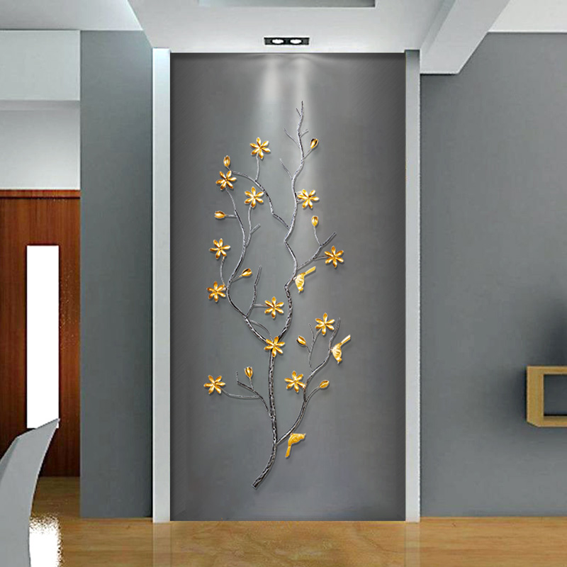 New chinese three-dimensional wall decoration creative wrought iron wall hangings living room club wall decorations wall hanging background wall decoration