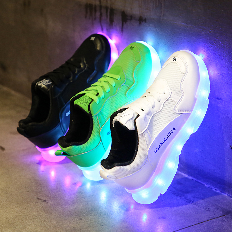 Dad Shoes with Charging and Light-Up Features, Women's Ghost Step Shoes, Men's Adult Light-Up Fluorescent Shoes, Couple's Sports Running Luminous Shoes