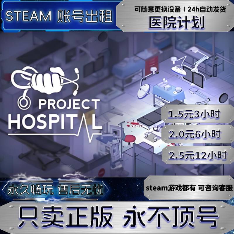 Steam Official Version Project Hospital Game Rental Account, Direct Login with Password, No Account Takeover