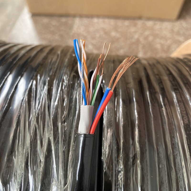 4+2 8+2 4-Core 8-Core Network Cable with Power Supply Integrated Cable Outdoor Network Comprehensive Cable Monitoring Oxygen-Free Copper 300m
