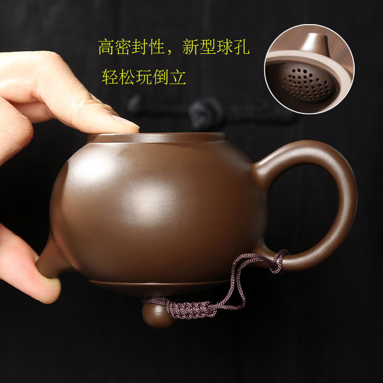 Yixing purple sand pot semi handmade size capacity bubble teapot single pot Xi Shi scoop pot ball hole home kung fu tea set