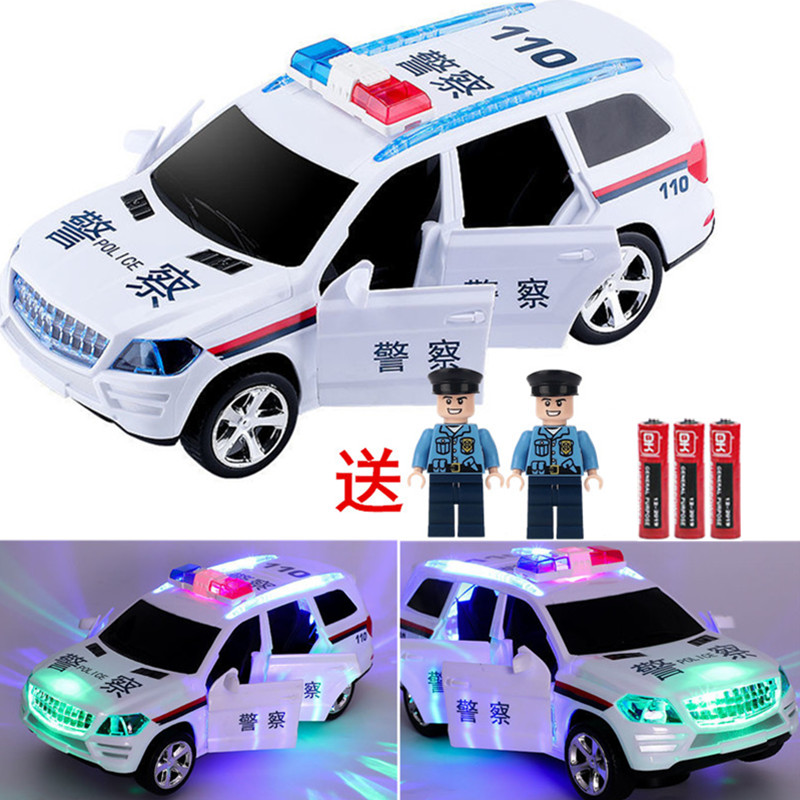 Children's automatic four-door police car Toys light Baby Car 110 Boy electric universal car model 3-6 years old