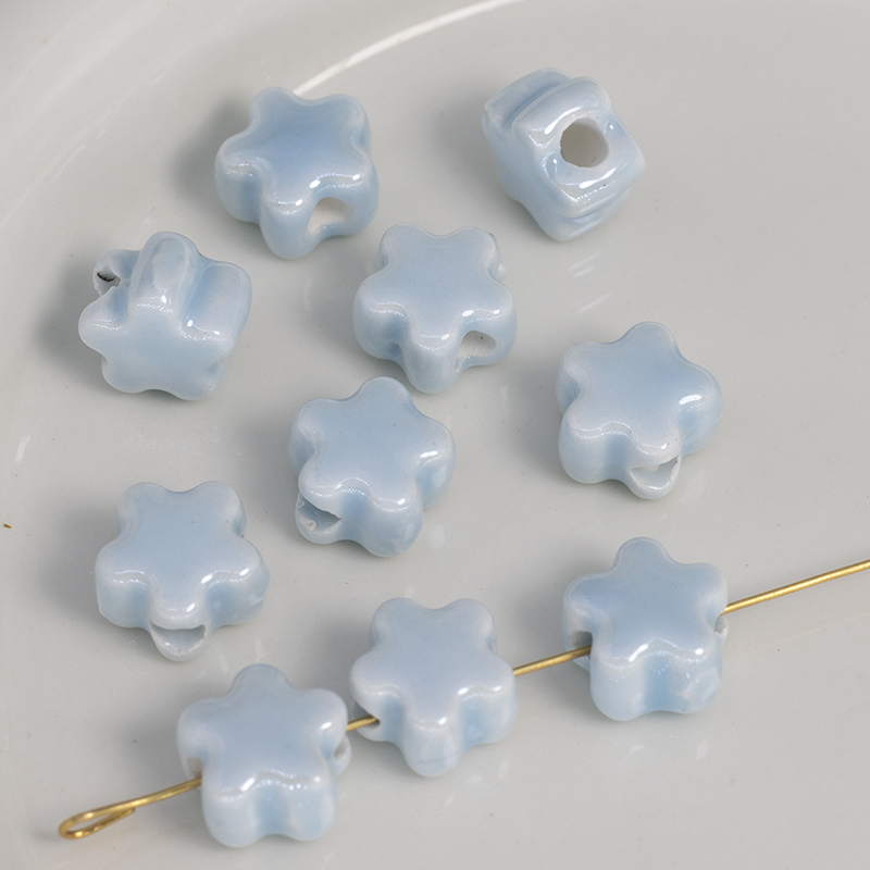 7g Weight Beads Jewelry Making Type 1 Piece Ceramics Square Heart Shape Flower DIY Jewelry Accessories Beads