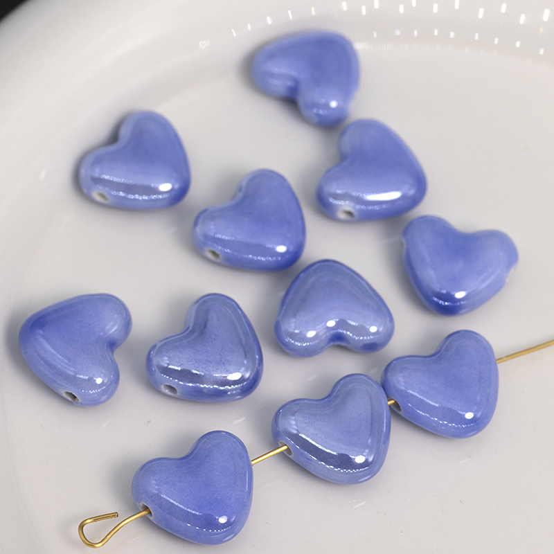 1 Piece Ceramics Square Heart Shape Flower Beads display picture 2