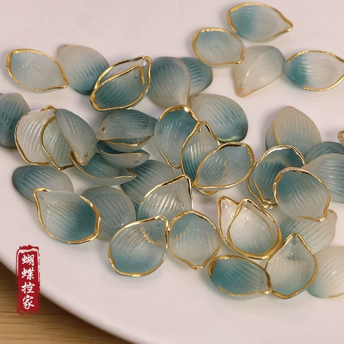 Лепестки из смолы с золотыми краями, перламутровые суперволшебные лепестки лотоса, антикварные ювелирные материалы ручной работы, аксессуары для шпилек
