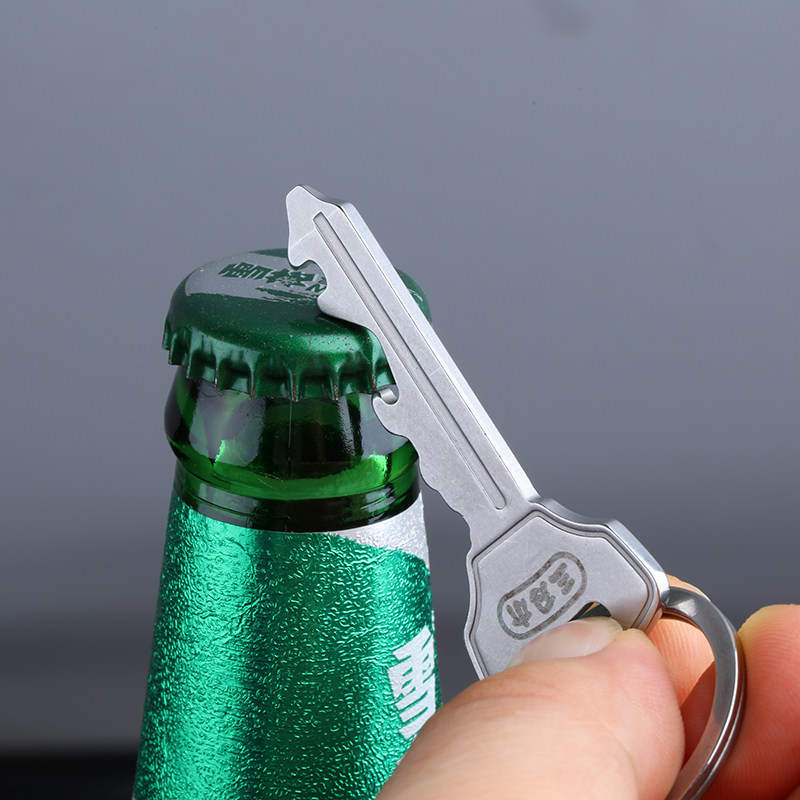 Three-edged Wood creative multifunctional keychain pendant outdoor portable portable gadget bottle opener wrench gift