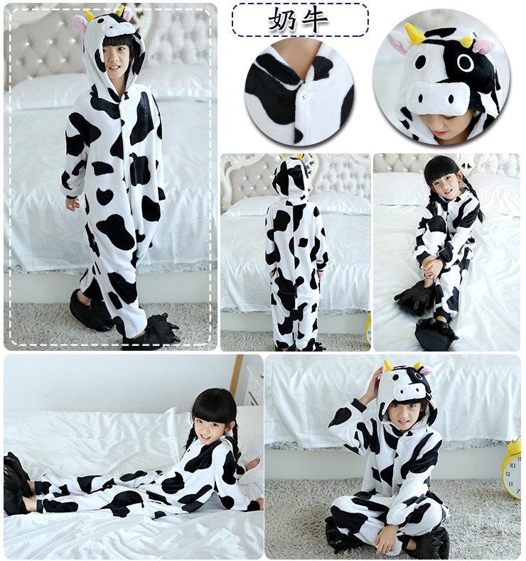 Trẻ em hoạt hình đồ ngủ một mảnh mùa thu và mùa đông nam và nữ bé flannel dày màu xanh Shi Dizi nam dịch vụ nhà lớn cho trẻ em bộ body bé trai