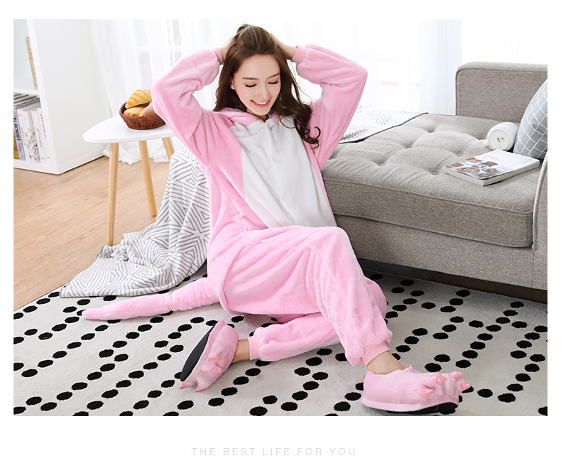 Bộ đồ ngủ hoạt hình nam nữ phù hợp với mùa đông Khủng long Xiêm dễ thương Stitch Pikachu 骷髅 Bộ đồ ngủ Tianma Unicorn pijama nam