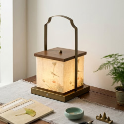 Song-Style Aesthetic Table Lamp for Living Room, Bedroom, Bedside Decoration, Portable Rechargeable Lamp for Study Room, Tea Room, Zen-Inspired Elegant Atmosphere Lamp
