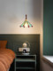 American retro cafe chandelier brass hand-soldered lamp bedroom bedside restaurant stained glass small chandelier