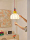Medieval-Style Dopamine-Colored Spherical Pendant Light for Bedside, Hallway, Entrance, Atmospheric Art Small Pendant Light, Silk Lamp