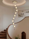 Medieval-Style Spiral Staircase, Duplex Entrance Hall Lamp, Bamboo Zen-Inspired Retro Tea Room Study Lamp, Chinese-Style Chandelier