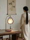 2026 New Model Song Dynasty Aesthetic Tea Room Table Lamp Hotel Chinese Style Vintage Wooden Master Bedroom Bedside Lamp