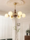 Nanyang Creative Warm Living Room Chandelier French Retro Dining Room Lamp American Mid-Century Style Solid Wood Study Bedroom Lamps