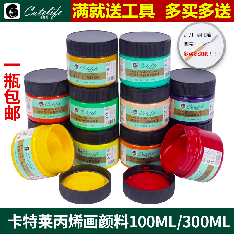 Cartelet large bottle of propylene pigment 24 color wall painted hand-painted T-shirt Paint Shoes Diy Propylene Painting Waterproof 300ml