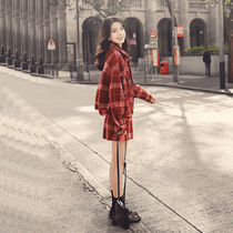 MAJE KARA autumn 2021 new womens plaid suit womens fashion western style short skirt jacket two-piece set