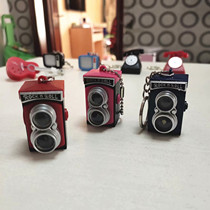 Retro camera pendant led glowing sound creative keychain keychain mini SLR camera dual Reverse Flash
