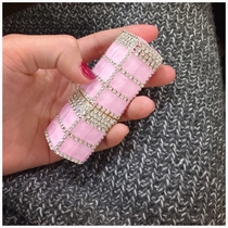 DIY rhinestone creative windproof inflatable lighter womens small portable diamond lipstick lighter cigarette lighter