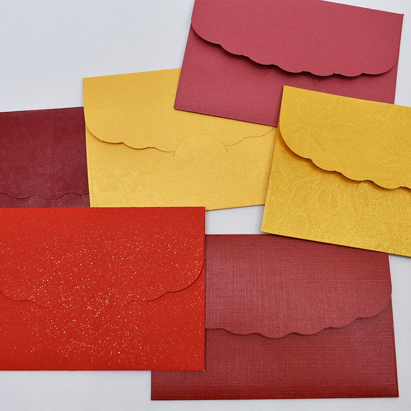 Solid color no word red envelope bag small mini Korean soft paper creative packaging shopping membership card custom printed LOGO