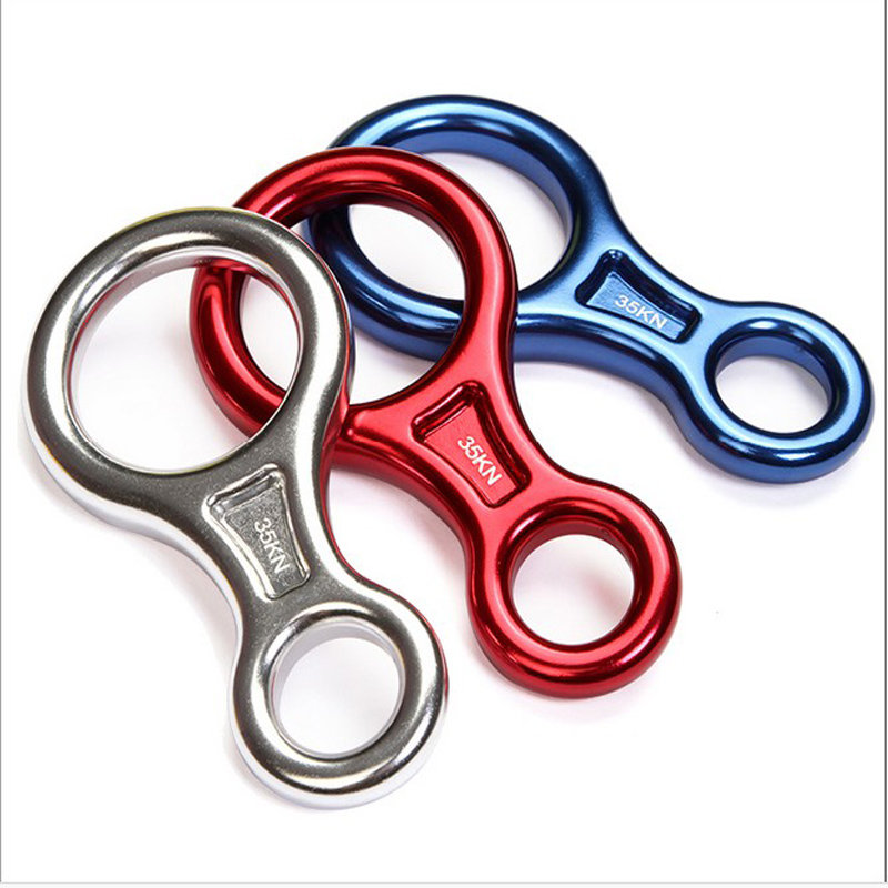Outdoor 8-character ring descender protector mountaineering rock climbing equipment slow down speed descender high-rise escape rope eight-character ring