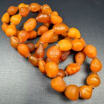 Hot selling natural Russian amber beeswax sea-drift seed bracelet brain pattern raw leather raw ore raw stone bracelet bracelet