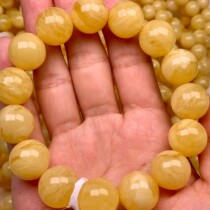 Natural beeswax bracelet chicken fat yellow and white flower wax amber old-style bracelet Baltic Russian mens single circle