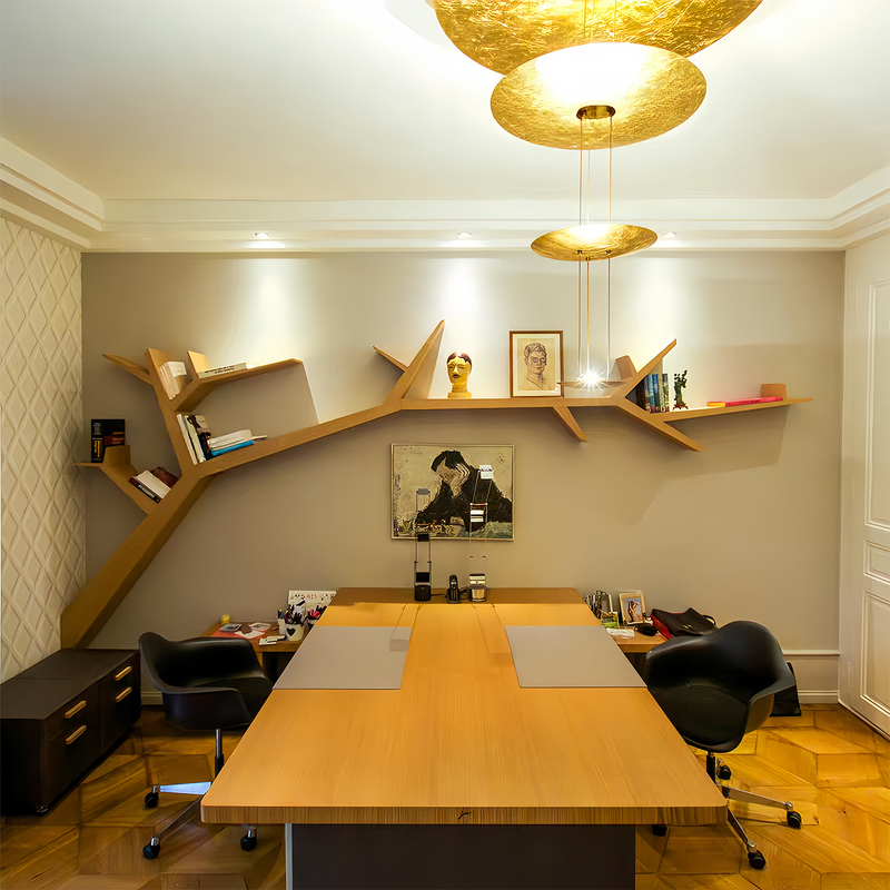 Creative Solid Wood Tree-Shaped Wall-Mounted Decorative Bookshelf Wall-Mounted Tv Background Wall Sofa Wall Shelf Wall-Mounted Living Room