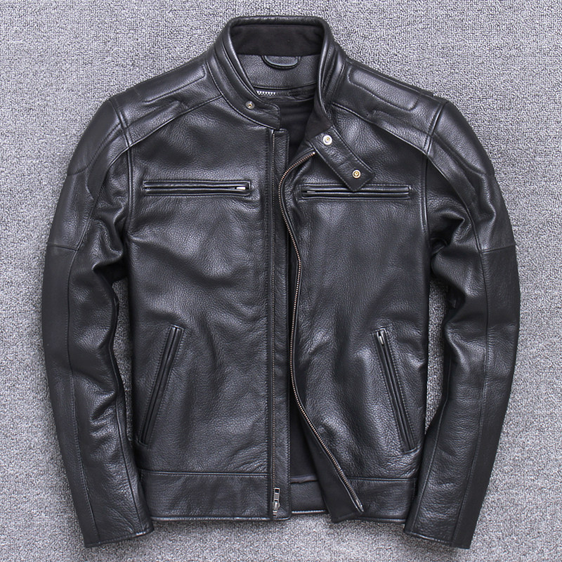 Autumn and winter models Harley genuine leather jacket men's stand collar casual first layer thick cowhide motorcycle jacket leather jacket jacket riding jacket