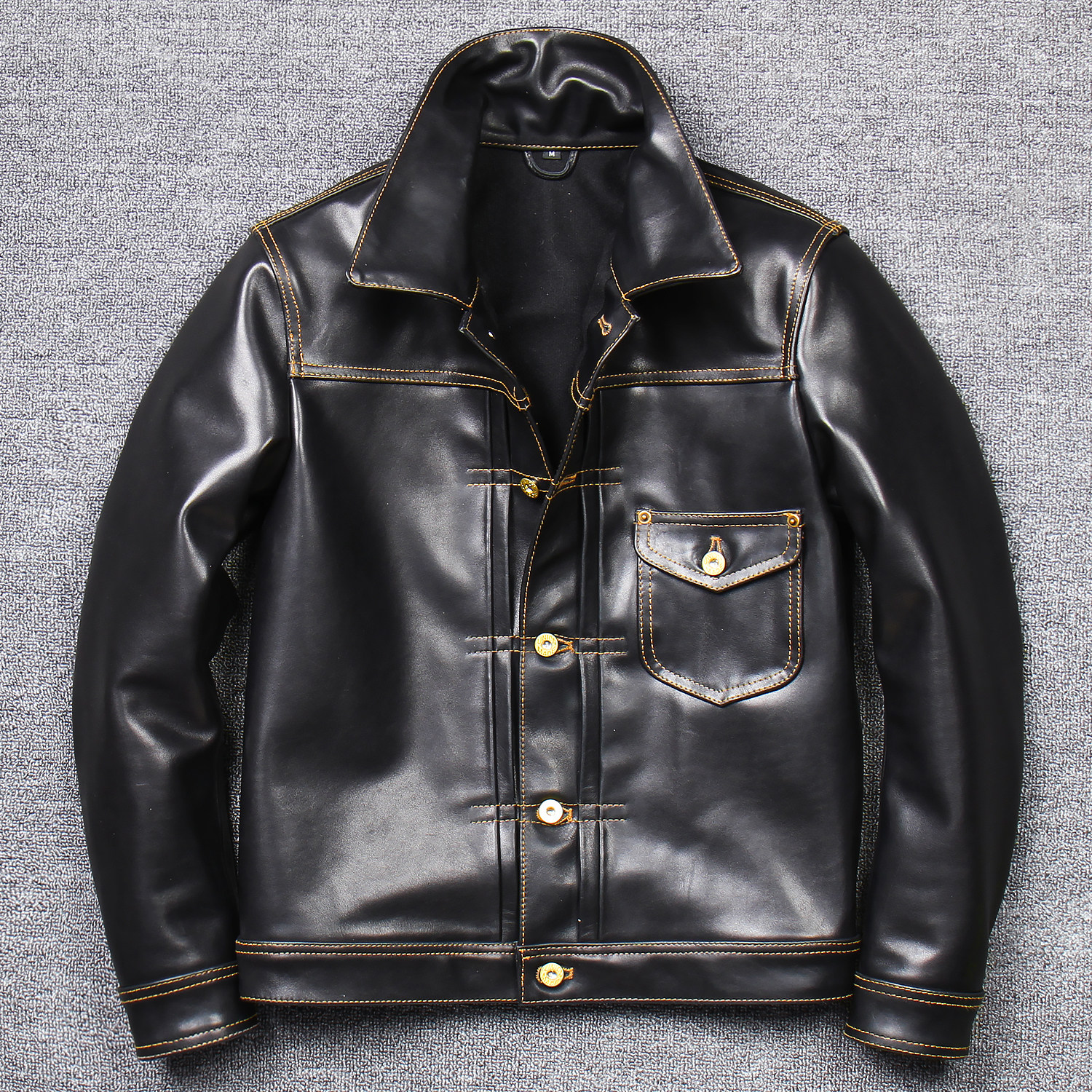 New heads - vegetable wax - dyed horse jacket 506 classic fashion fur coat male short jean coat