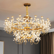 Postmodern light luxury chandelier crystal living room new double-layer creative restaurant wreath warm romantic bedroom room lamp